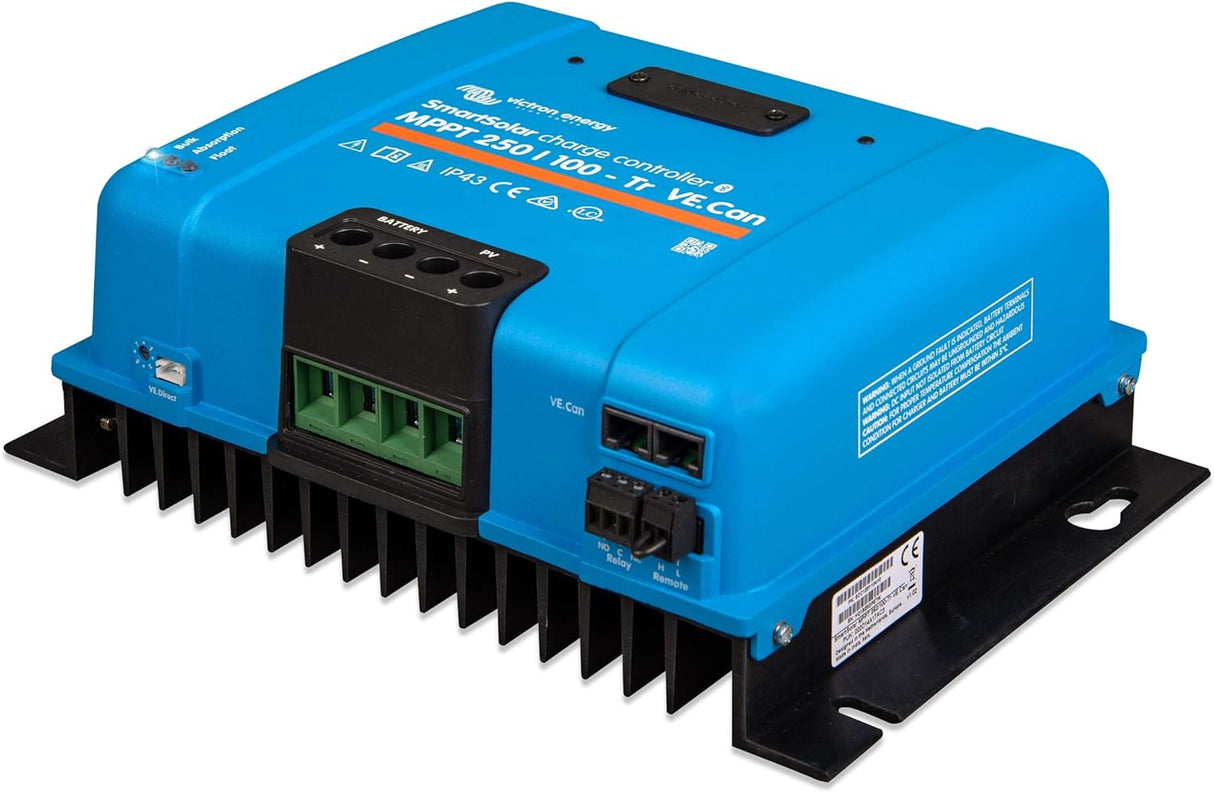 Victron Energy SmartSolar MPPT TR VE.Can 250V 100 amp 12/24/36/48-Volt Solar Charge Controller (Bluetooth)