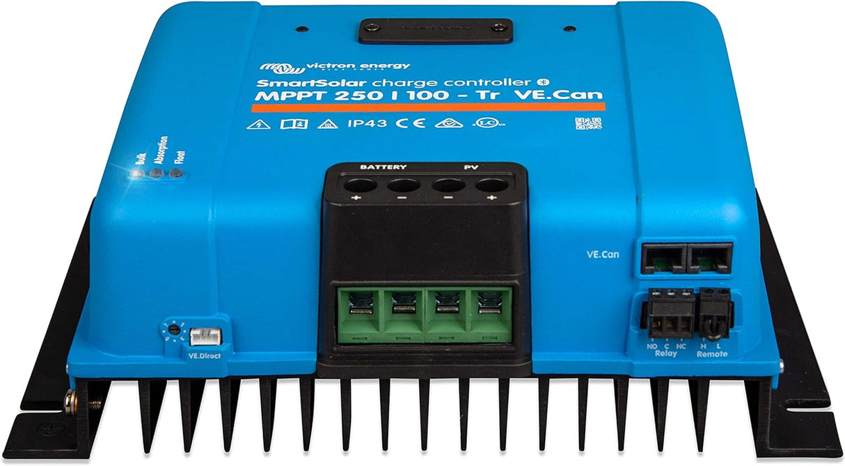 Victron Energy SmartSolar MPPT TR VE.Can 250V 100 amp 12/24/36/48-Volt Solar Charge Controller (Bluetooth)